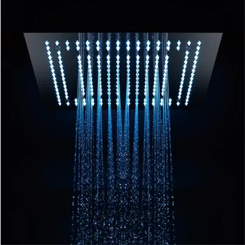 

Luxury Square 400*400mm SUS Polished Remote Control LED Shower Head Ceiling Embedded LED Shower head