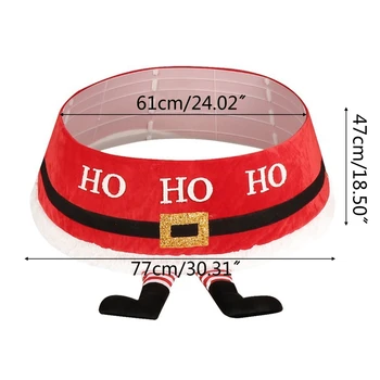 

Christmas Tree Skirt Base Collar Around Cover with Delightful Legs Xmas New Year D0LD