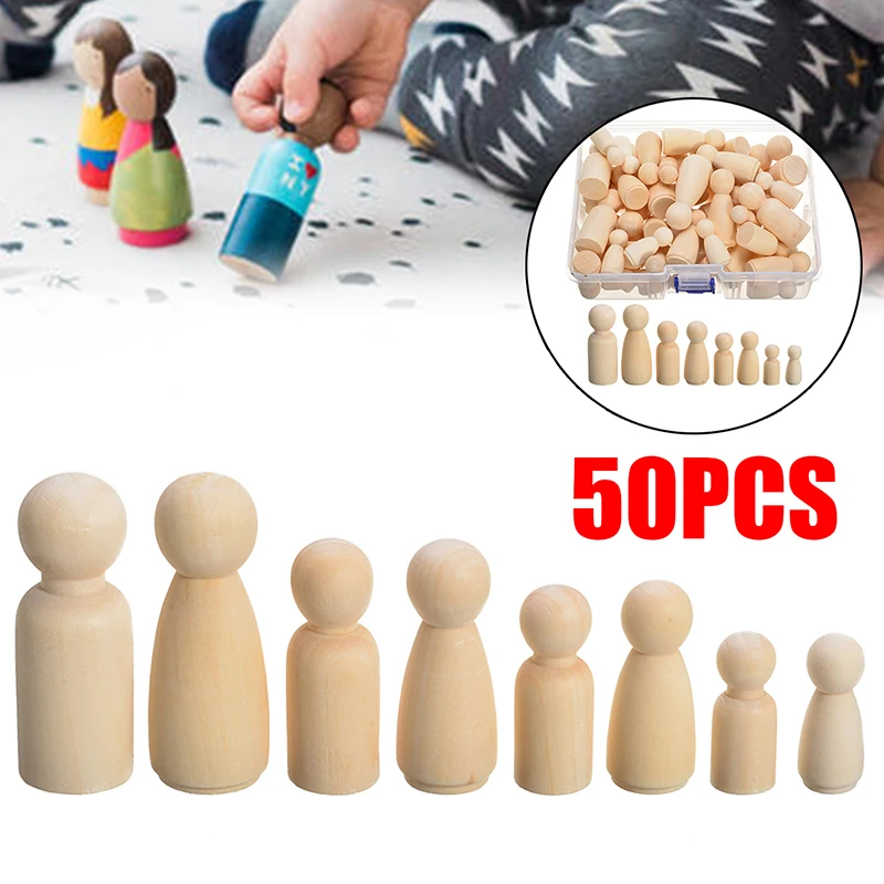 50 шт. твердая твёрдая древесина для мужчин и женщин самодельные куклы с