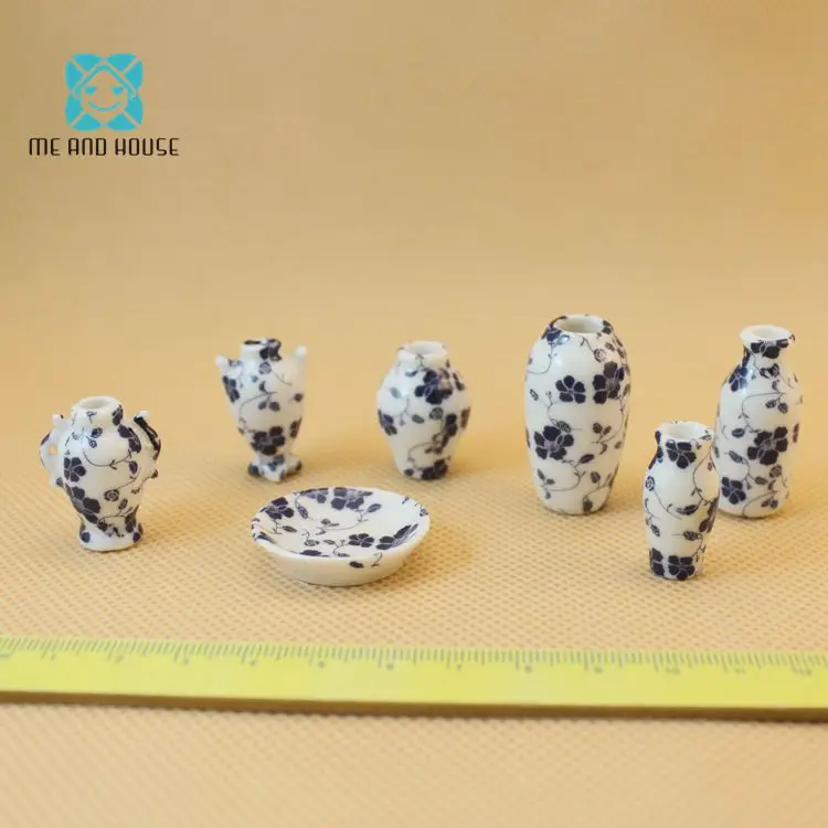 1: 12 кукольный дом кухня игровой дом мини-модель фарфоровый чайный сервиз в китайском стиле ваза