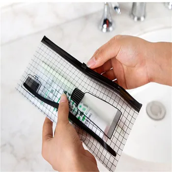 

Transparent PVC Waterproof Toothbrush Cosmetic Bag Women Travel Portable Makeup Bag Make Up Organizer Storage Pouch