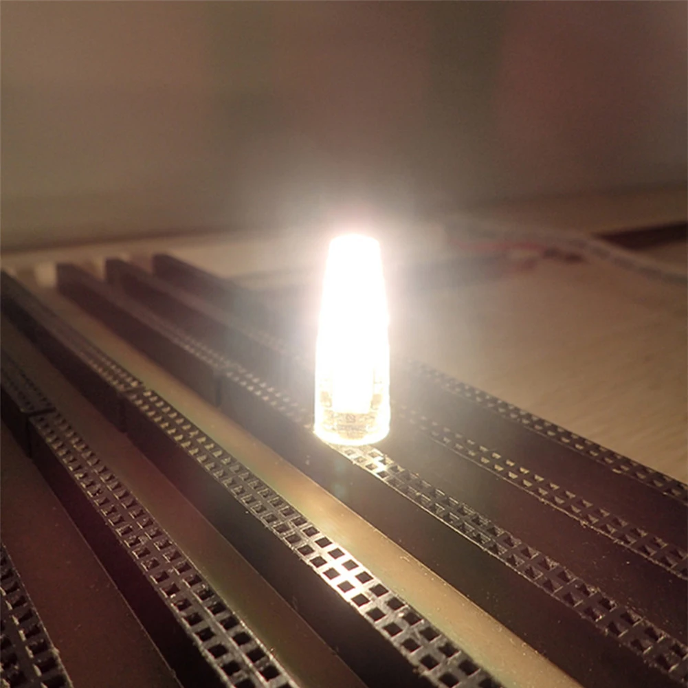 4Pcs Silicone Dimmable G4 Hotel Lamp 2W Energy Saving No Flickering Durable DC12-24V LED Bulb Mini Home COB