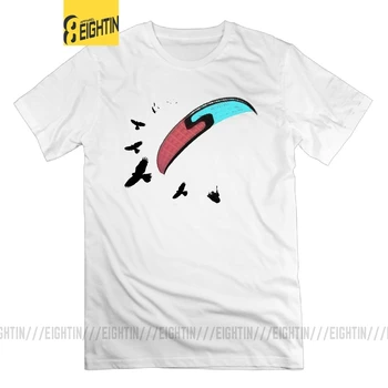 

Paragliding with Buzzard T-Shirt Paraglider Short Sleeve Plus Size Novelty Male Black Tees Crewneck Tops 100% Cotton