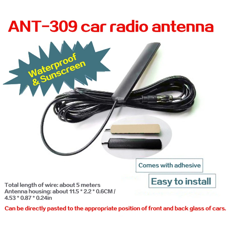 For Universal Auto Car Radio Fm Antenna Signal Amp Amplifier Marine Vehicle Boat Rv 12v Enhance Device ANT-309 | Автомобили и