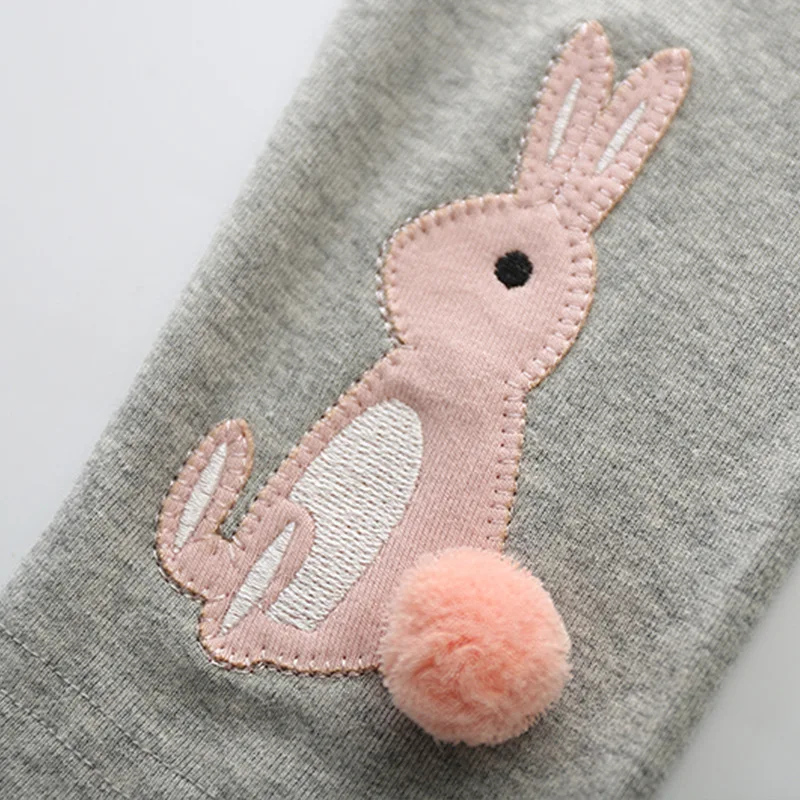 Spring And Autumn Children's Jeans Korean-style Pure Cotton New Style Cute Bunny GIRL'S Leggings Long Pants Fashion