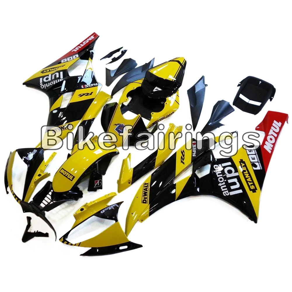 Полный комплект обтекателей для Yamaha YZF 600 R6 2006 2007 YZF R6 YZF R6 06 07 впрыск электронный атомайзер Глянец желтый черный Чехлы