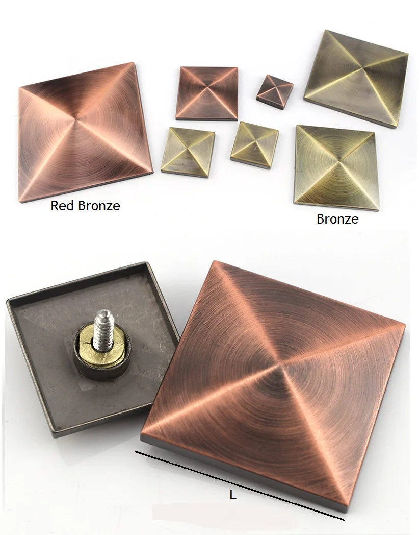 8 Pz/Lottodi Zinco In Lega Di Bronzo Antico Rosso Antico Piazza Del Diamante Tappo Decorativo Vite Chiodo