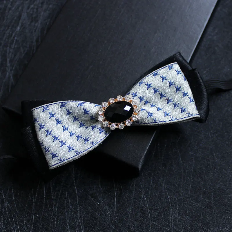 Bow Tie Для мужчин Для женщин для свадебного банкета, вечеринки галстук-бабочка из стразов и сплава, галстук-бабочка Винтаж Пейсли на шее и рисунком «клетчатая звезда полосатые тканевые с принтом ленточка с бантиками - Цвет: Bow Tie