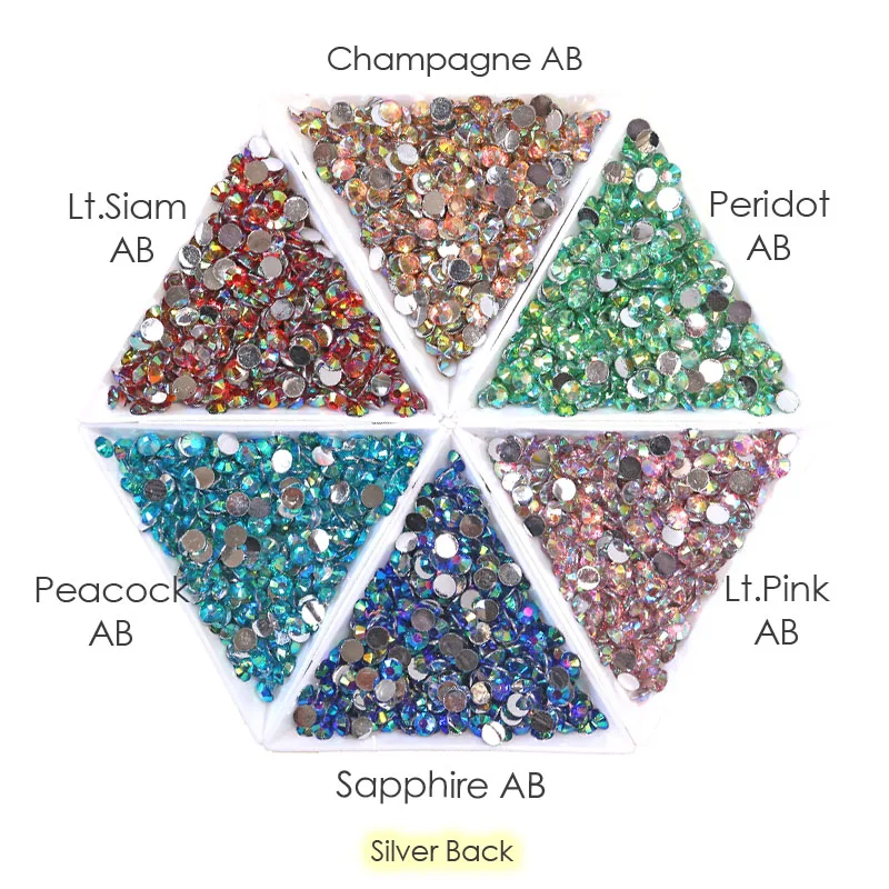 Big Package 2-6mm Mix Sizes Resin Non Hot Fix Rhinestones Bulk Wholesale AB flat back plastic crystals DIY glitters стразы stone