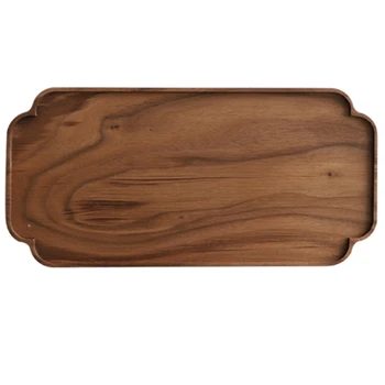 

Chinese Style Black Walnut Solid Wood Tray Rectangular Tableware Serving Tray Snacks Fruit Wooden Plate Kungfu Tea Serving Tray