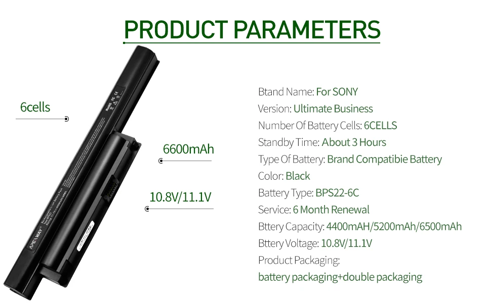 4400mAh аккумулятор для ноутбука SONY VGP-BPS22 для vaio VPC-E1Z1E VPC-EA1 VPC-EA16E VPC-EA16FA/W VPC-EA1S VPC-EA1Z1E VPC-EA21FDT