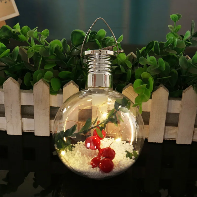 

Solar Ball Copper Wire Lights Christmas Tree Hanging Lights Crystal Ball Solar Lamp Power LED String Fairy Pendant Home Bar Deco