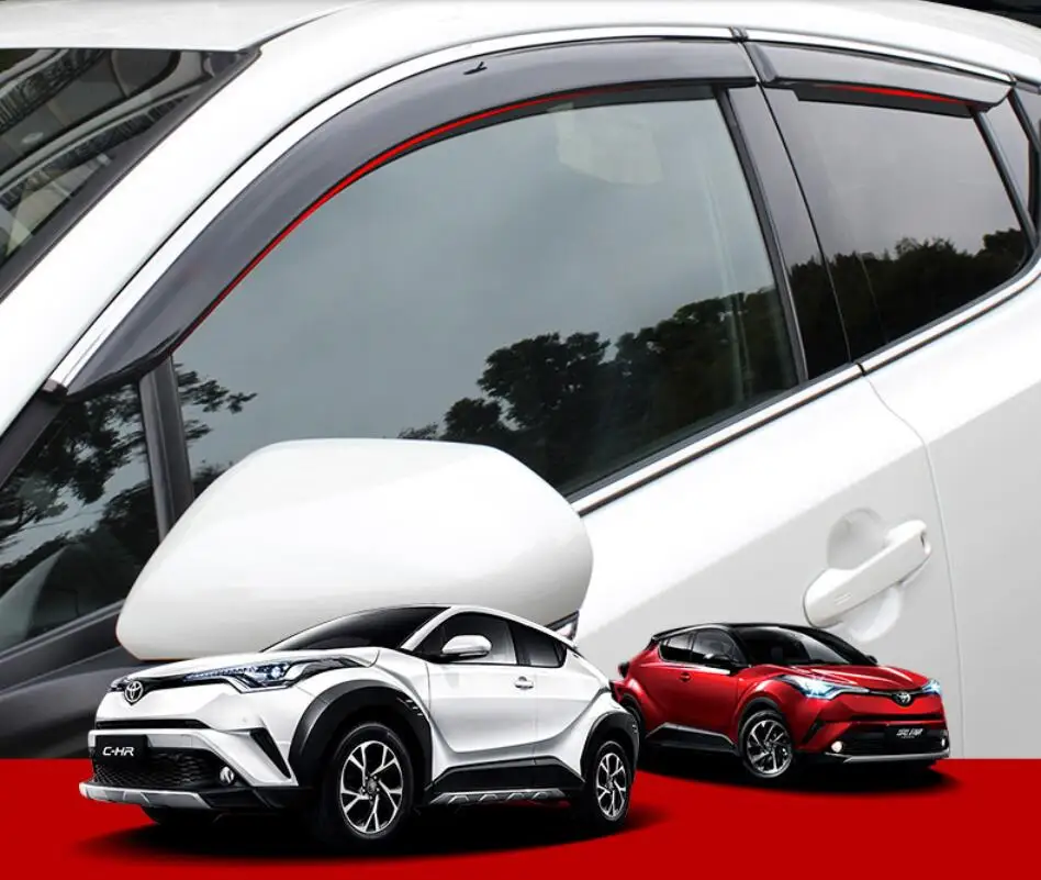 4 шт. хром защитный козырек окна солнцезащитный экран для 17-18 TOYOTA C-HR ЧР