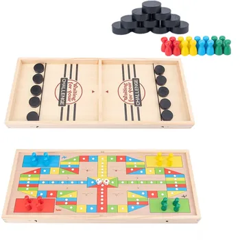 

Table Ice Hockey Battle Fast Sling Puck Slingpuck Game Catapult Chess Board Games Desktop Battle 2 in 1 Ice Hockey Game