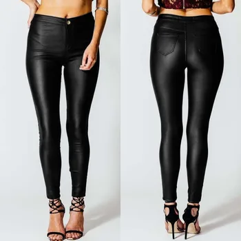 

Plus Size Women's Pencil Pants 2020 ZANZEA PU Leather Trouser Fashion Casual Solid Zipper Long Pantalon Palazzo Female Turnip 7