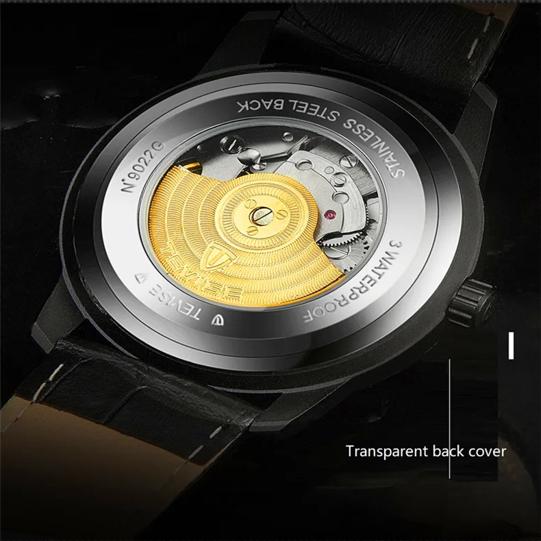 Мужские часы Топ люксовый бренд Tourbillon Мужские кожаные автоматические механические часы водонепроницаемые спортивные армейские военные наручные часы