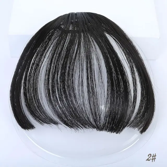 TALANG Neat Front Fringe Clip In  Hair Bangs  Hair Extensions Sweeping Side Blunt Bang Natural Black Brown Hairpieces 2