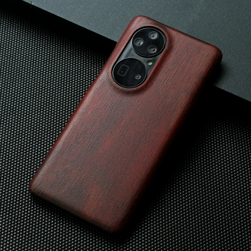 ultra thin real wood +carbon Hard Slim Cover For Huawei P50 /P50 Pro Bamboo Redwood Rosewood Wooden Case