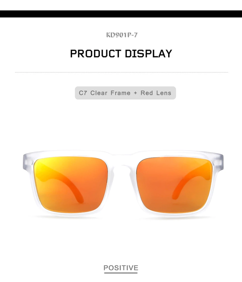 KDEAM солнцезащитные очки мужские Поляризованные квадратные рамки солнцезащитные очки классный оранжевый дизайн HD объектив UV400 уличные спортивные очки с оригинальным чехлом