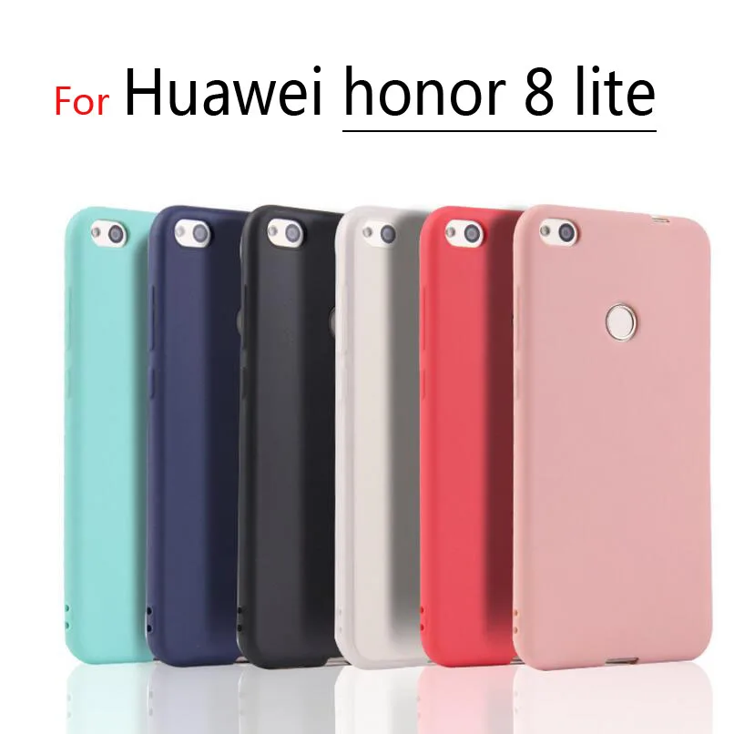 Чехлы для Huawei Honor 8 lite ультратонкий прозрачный ТПУ и матовый однотонный чехол