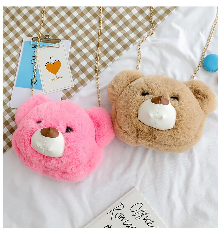 Shoulder Multi-Purpose Cute Kindergarten School Bag Cute Teddy Bear Big Head Bag a Generation of Fat