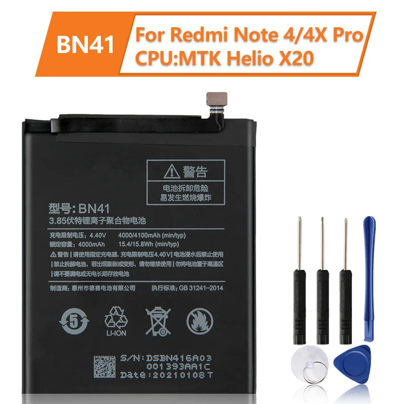 New Replacement Battery Bn41 For Xiaomi Redmi Note 4 Redmi Note4pro Note4 4g High End Configuration Battery 4100mah Mobile Phone Batteries Aliexpress