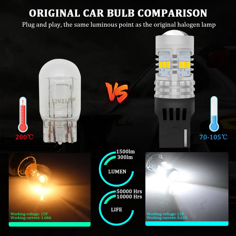 Светодиодные лампы CANBUS T20 W21W 7440 W21 для VW Volkswagen Passat B7|Сигнальная лампа| |