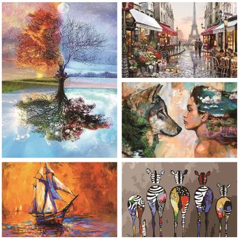 

DIY Digital Oil Painting 40 * 50cm Scenery Animal Digital Coloring Digital Painted Hot Selling Digital Oil Painting