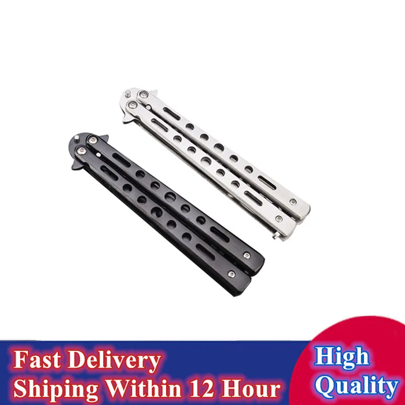 

1pcs Folding Knife Stainless Steel Training Butterfly Knife Multitool Outdoot Tool Hunting Knife Without Edge Camping Equipment