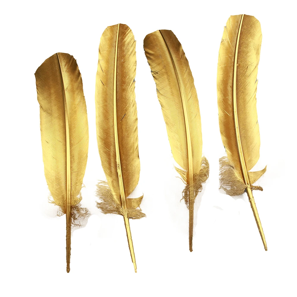 

Super Quality Fully Gold Dipped Sprayed Natural Quill Turkey Feathers For Decor DIY Crafts