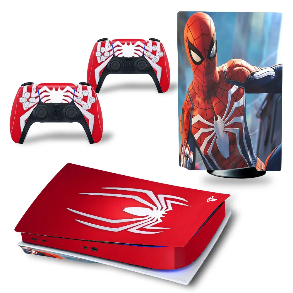 Marvel Iron Man PS5 Disk Skin Sticker Decal Cover for PlayStation 5 Console and 2 Controllers PS5 Disk Skin Sticker Vinyl 