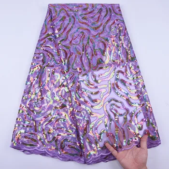 

SJD LACE Pink Sequin Fabric Milk Silk African Lace Fabric Beautiful French Fabric Tulle Nigerian Fabric For Women Wedding A2004