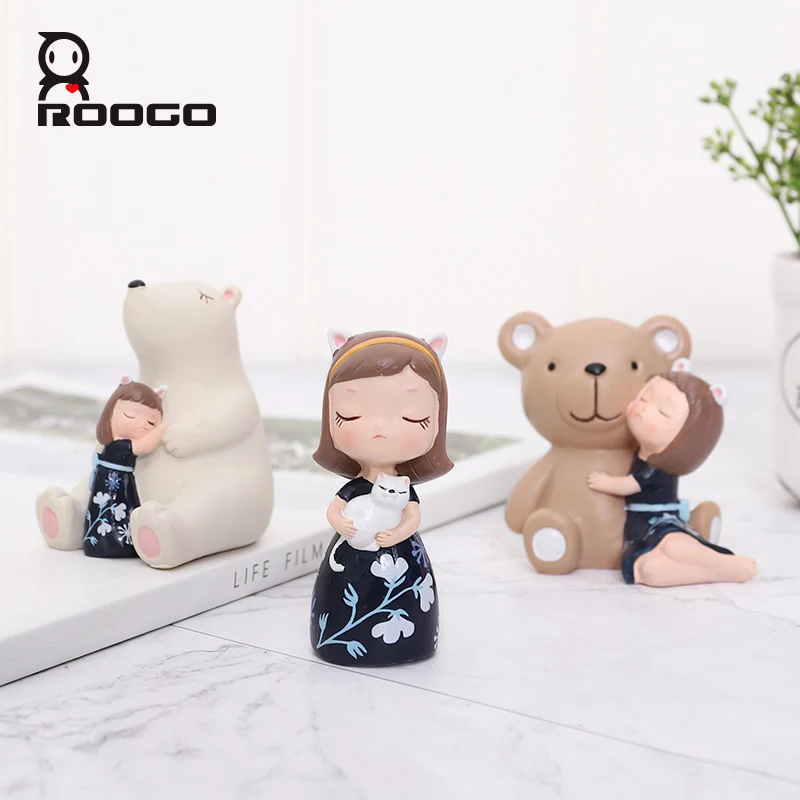 Roogo Современная мечта девушка украшение дома аксессуары для детей декор для вечеринки в честь Дня Рождения Смола Творческие ремесленные фигурки для декора автомобиля