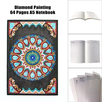 

DIY Diamond Painting Notebook 64 Pages Size A5 Special Shaped Mandala Diamond Mosaic Diary Book Diamond Embroidery Arts & Crafts