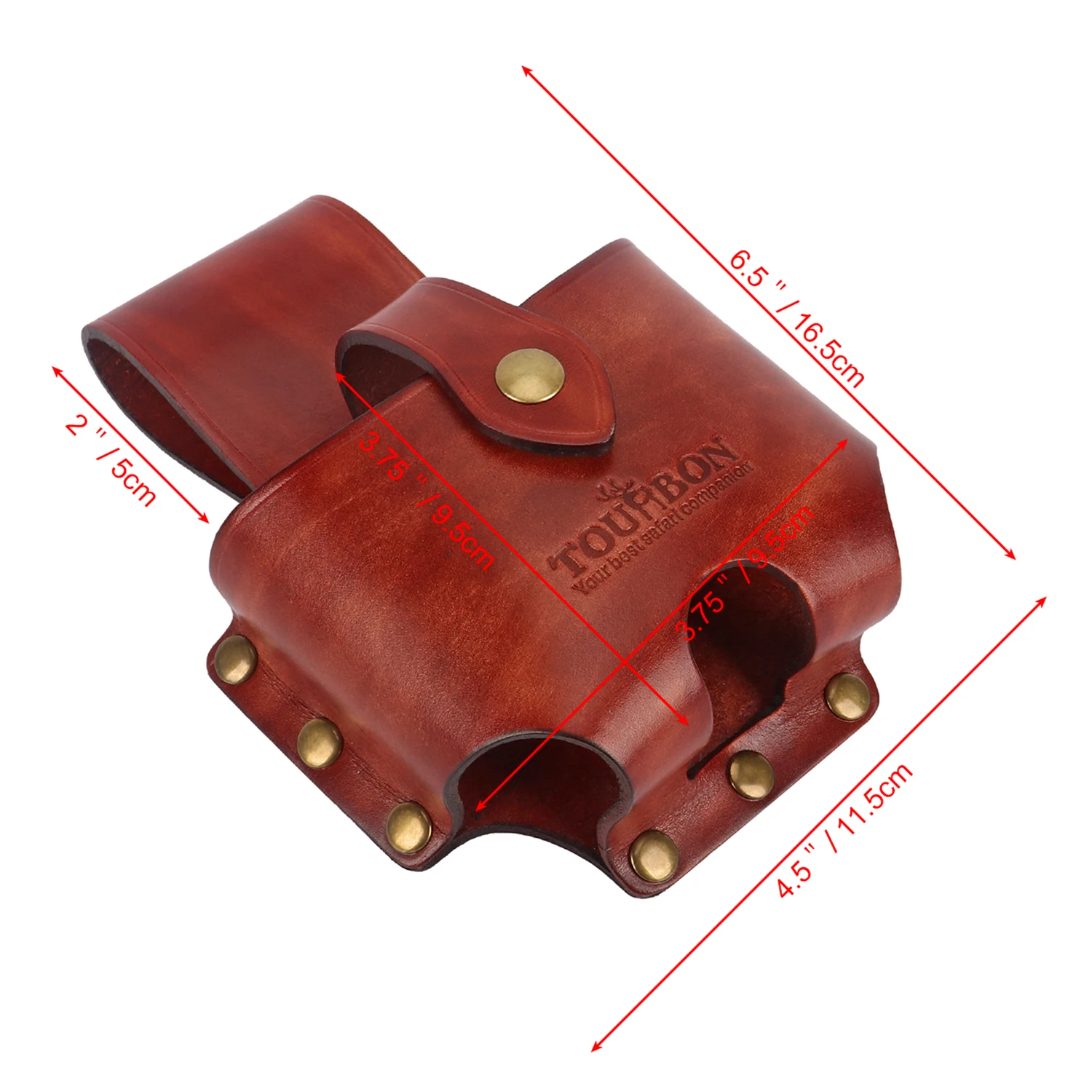 Tourbon Genuine Leather Large 10m Tape Measure Holder Tool Tapes Holster Pouch Loop Attach to Belt for Carpenters Electricians