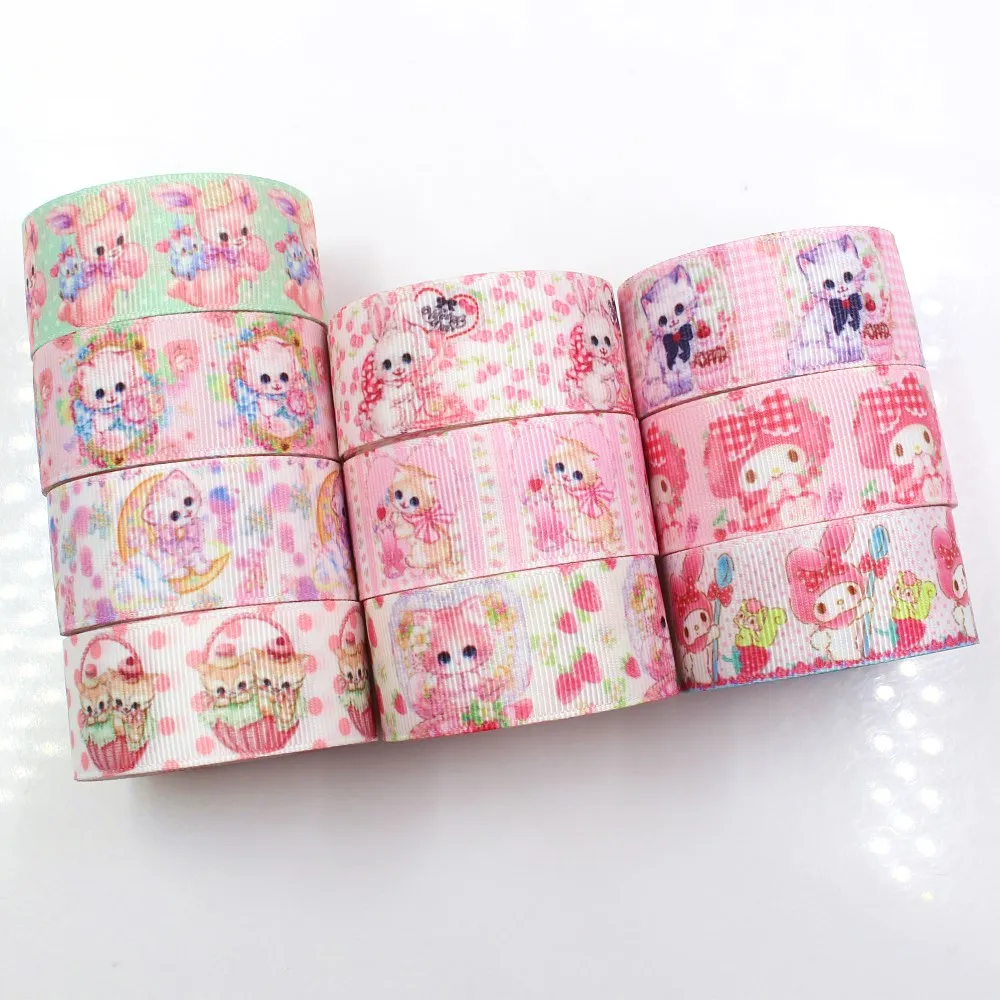 1 '✥ мм 10 ярдов Kawaii мультфильм печатных grosgrain ленты DIY ручной работы лук кепки