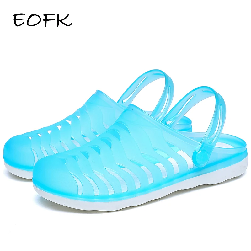 Eofk Summer Women Jelly Sandals Flat Comfort Lady Comfortable Candy