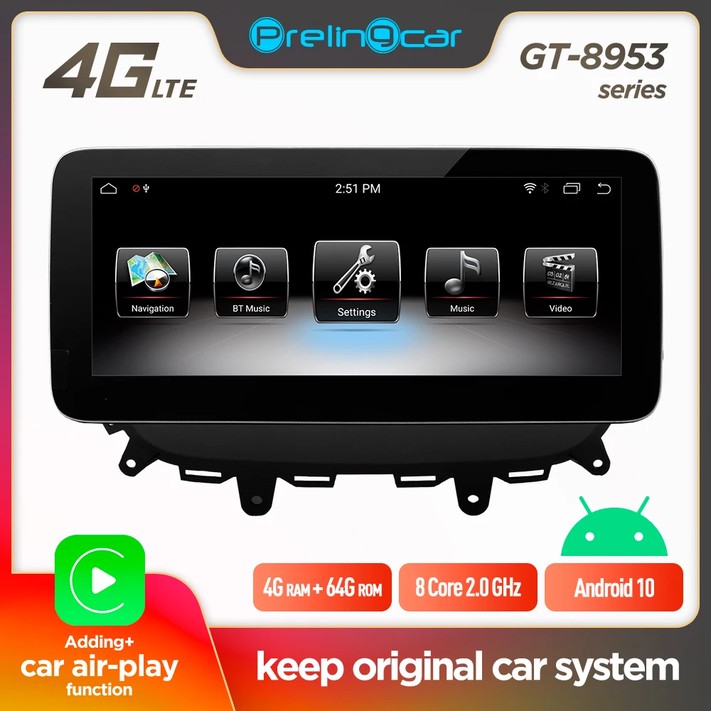 Prelingcar Android 9 For Mercedes benz B Class W246 W245 2011 12 13 14 15 16 17 Car radio Multimedia Video Player gps navigation |