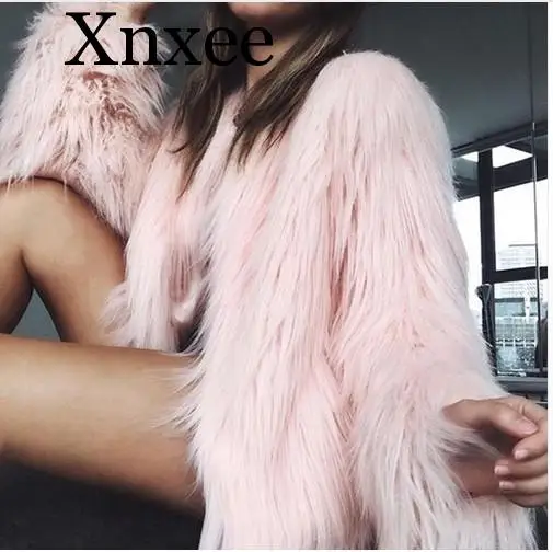 

Pink Winter Autumn Women Cardigan Fur Jacket Warm Faux Fox Coat Tops Casual Outwear Overcoat Parka Fur Coats Long Fur Coat