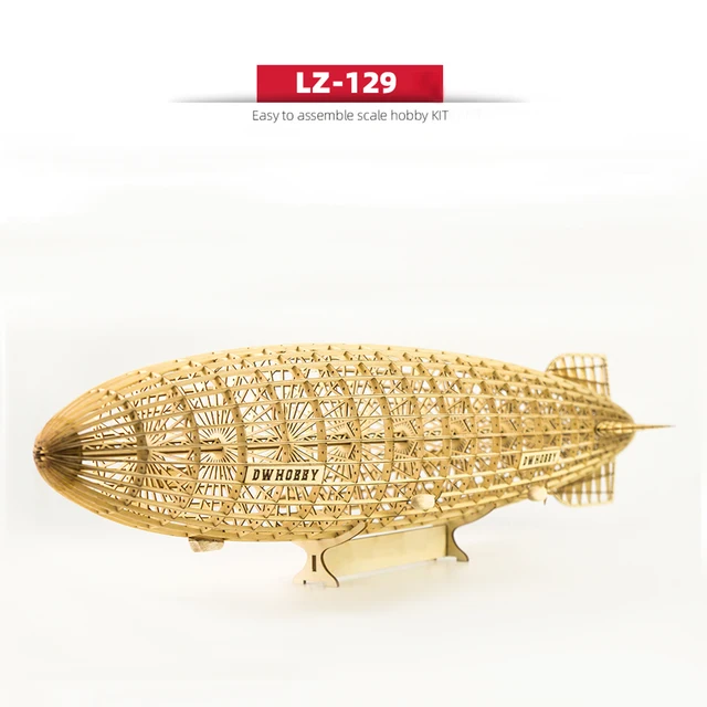 DWH VS36 1:453 Scale D-LZ129 Airship 540mm Length Wooden Static DIY Building Model Educational STEM DIY Building Wooden RC Toys 1
