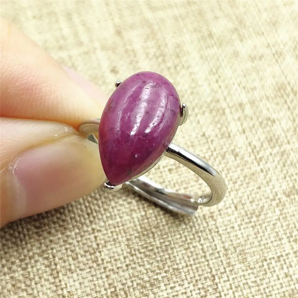 

Newly Natural Ruby Red Gemstone Oval Adjustable Ring 14x9mm Crystal 925 Silver Woman Man Party Gift Rings Fashion AAAAA