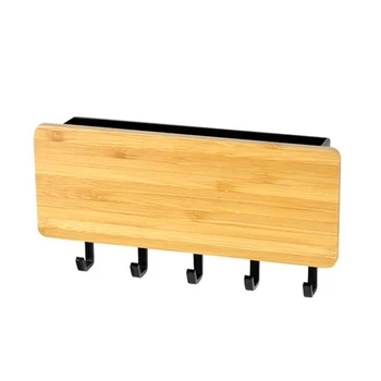 

Home Space Saving Wall Hook Storage Rack Vintage Key Hook Bamboo Hanger Hallway Home Decorative Shelf For Bedroom Door Back