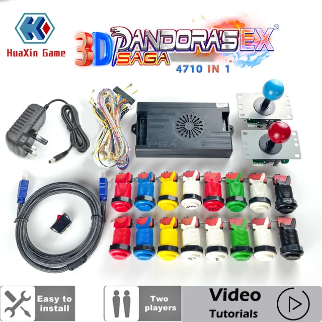 $72.72 2 Player 3D Pandora Saga 4710 In 1 Box Kit Copy SANWA JoystickHAPP Push Button DIY Arcade Machine Home Cabinet with Tutorial