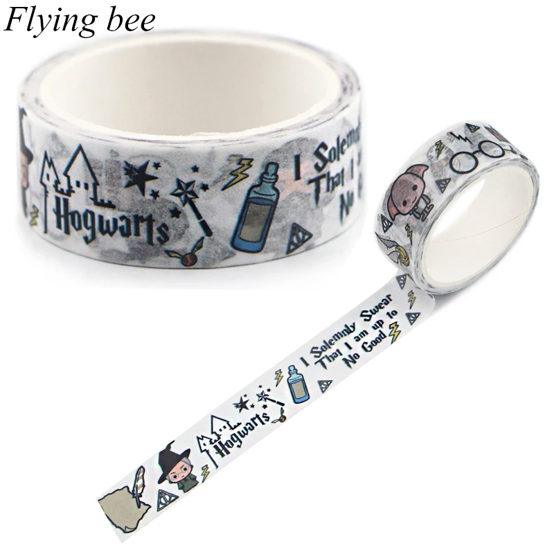 

Flyingbee 15mmx5m Cool Cartoon Washi Tape Paper DIY Decorative Adhesive Tape Stationery Masking Tapes Supplies X0886