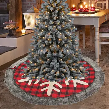 

48 Inch Christmas Tree Skirt Big Snowflake Plaid Burlap Christmas Tree Skirt Christmas Tree Skirt Aprons Christmas Tree Carpet