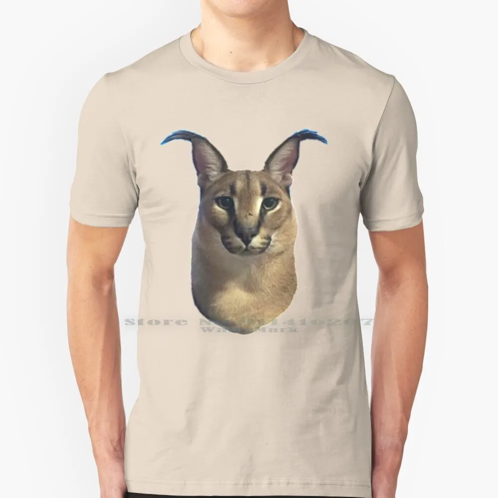 Venda quente popular casal usar grande floppa meme bonito caracal gato  imprimir casal hip-pop camiseta confortável de alta qualidade o-pescoço t