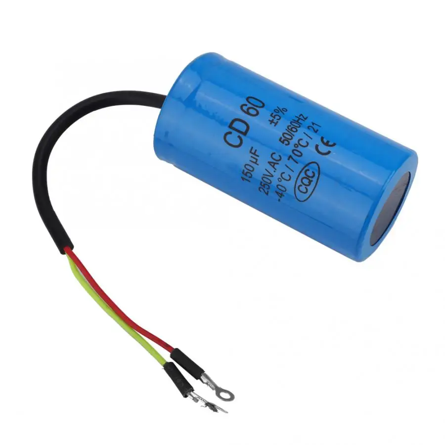Run Capacitor 250V AC CD60 Capacitor 50//60Hz 150uF Motor Run Capacitor with Wire Lead for Motor Air Compressor