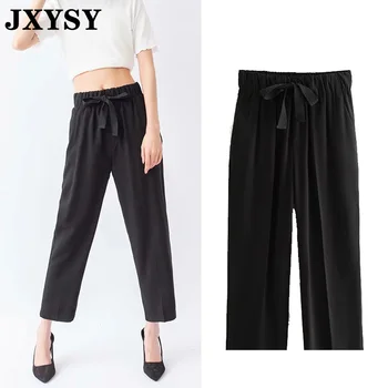

JXYSY england simple black knitted sashes harem pants women jogger pantalones mujer pantalon femme trousers women
