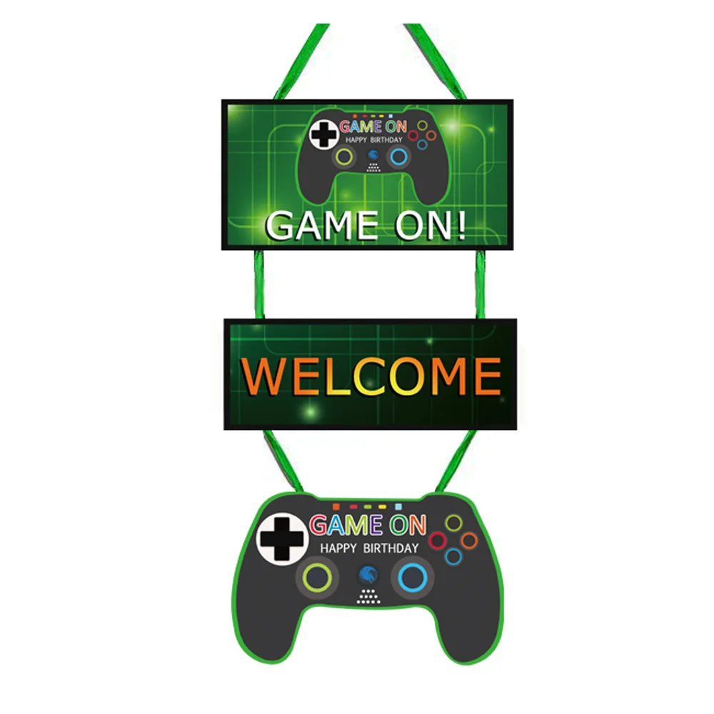 1 set game on party balloons happy birthday banner black gamepad helium balloon for video game themed party birthday decorations ballons accessories aliexpress