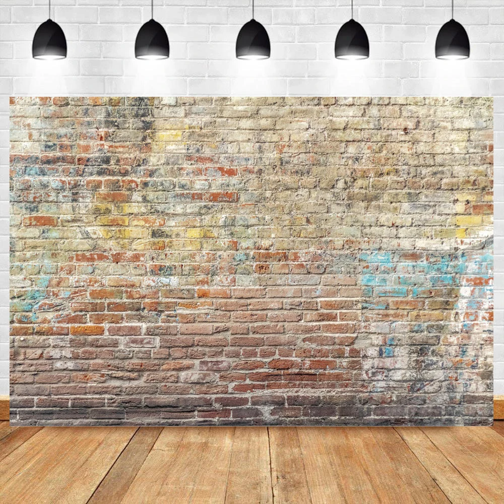 6x4ft Vinyl Gray Brick Wall Spotlight Party Stage Child Baby Portrait Photography Backdrop Photo Backgrounds Photo LYZY317 for Party Decoration Birthday YouTube Videos School Photoshoot Photo Backgrou